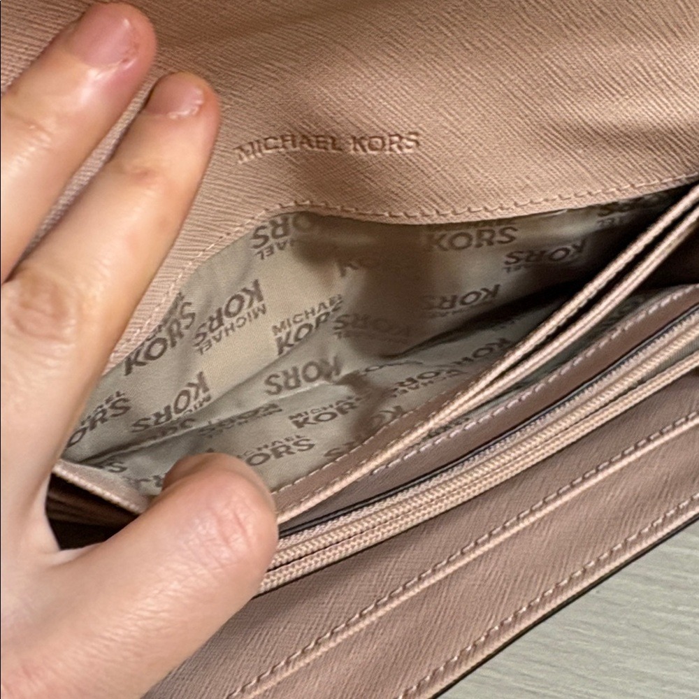 Michael Kors Blush Pink Wallet with Gold Accent - Picture 5 of 12